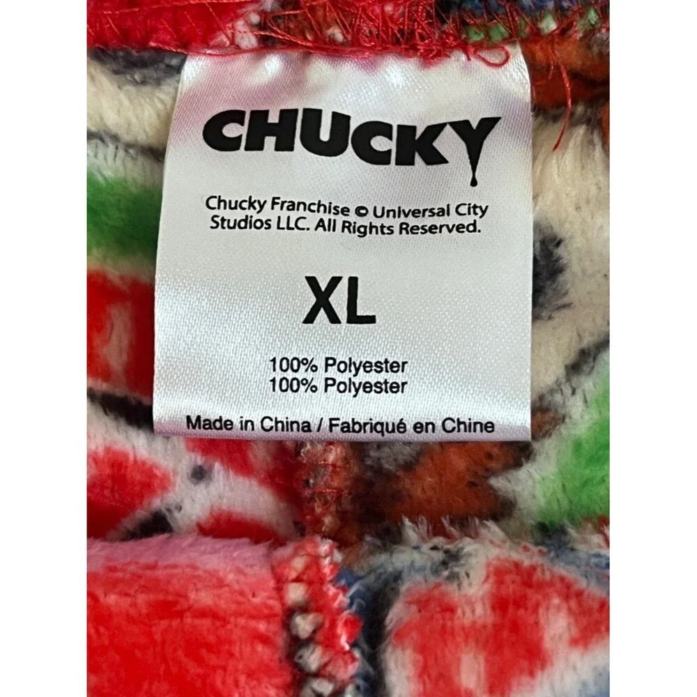 NEW Chucky Child's Play Horror Stripe Plush Sleep Shorts Spooky Pajamas Size XL